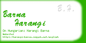 barna harangi business card